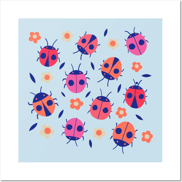 Ladybugs and Daisies Wall Art by Rebelform